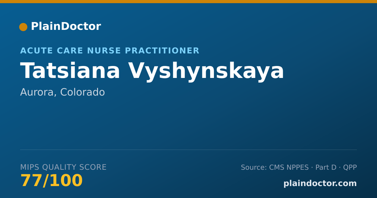 Shareable card for Tatsiana Vyshynskaya - Acute Care Nurse Practitioner, Aurora, CO