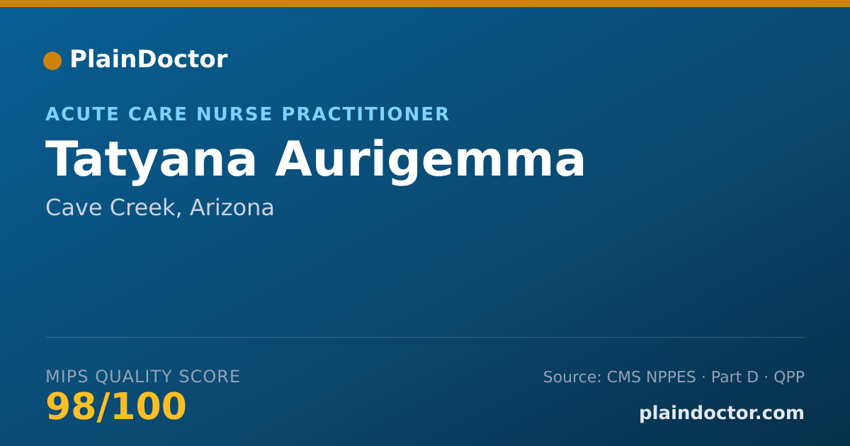 Shareable card for Tatyana Aurigemma - Acute Care Nurse Practitioner, Cave Creek, AZ