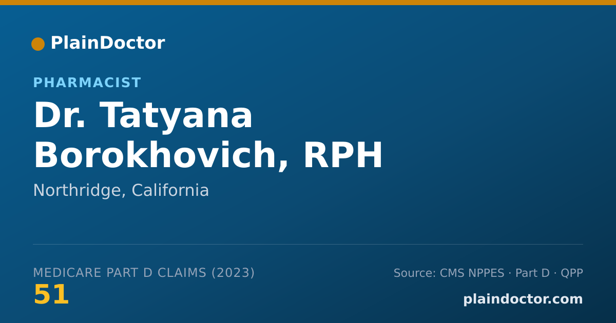 Shareable card for Tatyana Borokhovich, RPH - Pharmacist, Northridge, CA