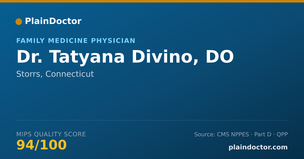 Shareable card for Tatyana Divino, DO - Family Medicine Physician, Storrs, CT