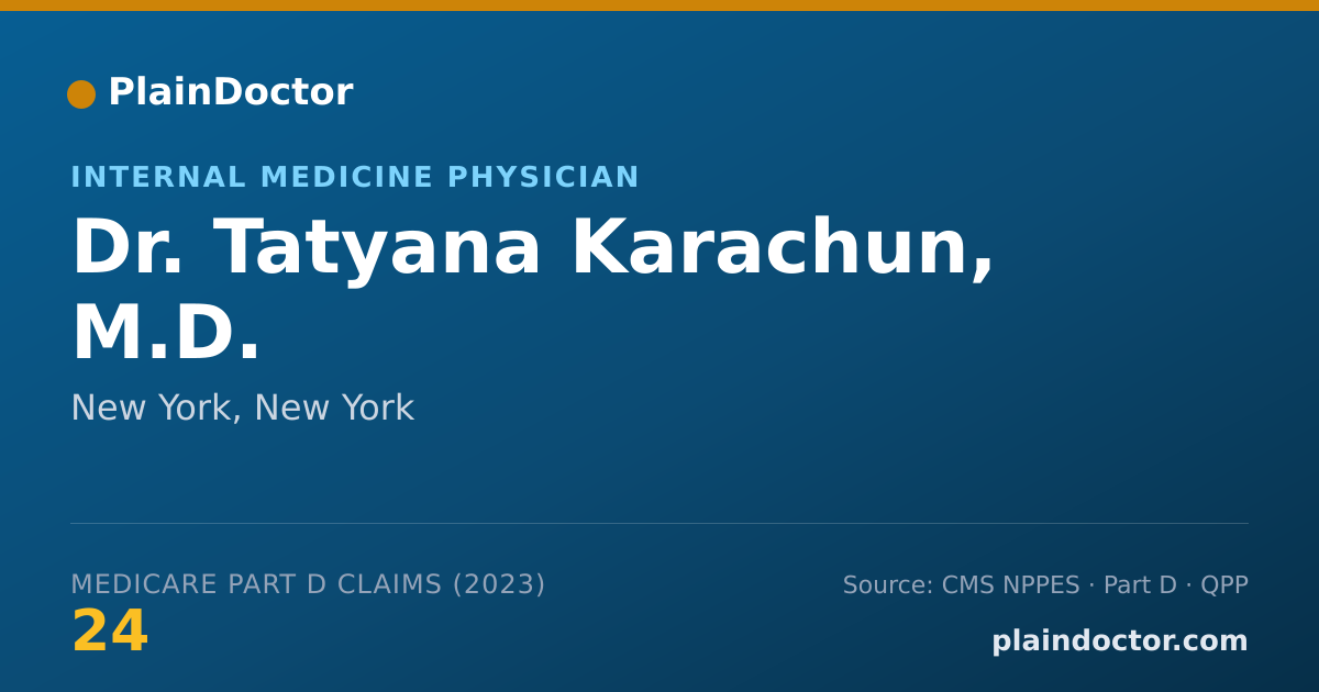 Shareable card for Tatyana Karachun, M.D. - Internal Medicine Physician, New York, NY