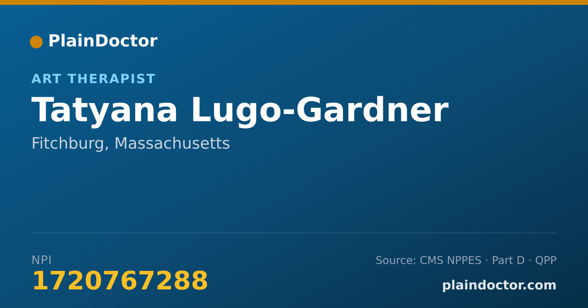 Shareable card for Tatyana Lugo-Gardner - Art Therapist, Fitchburg, MA