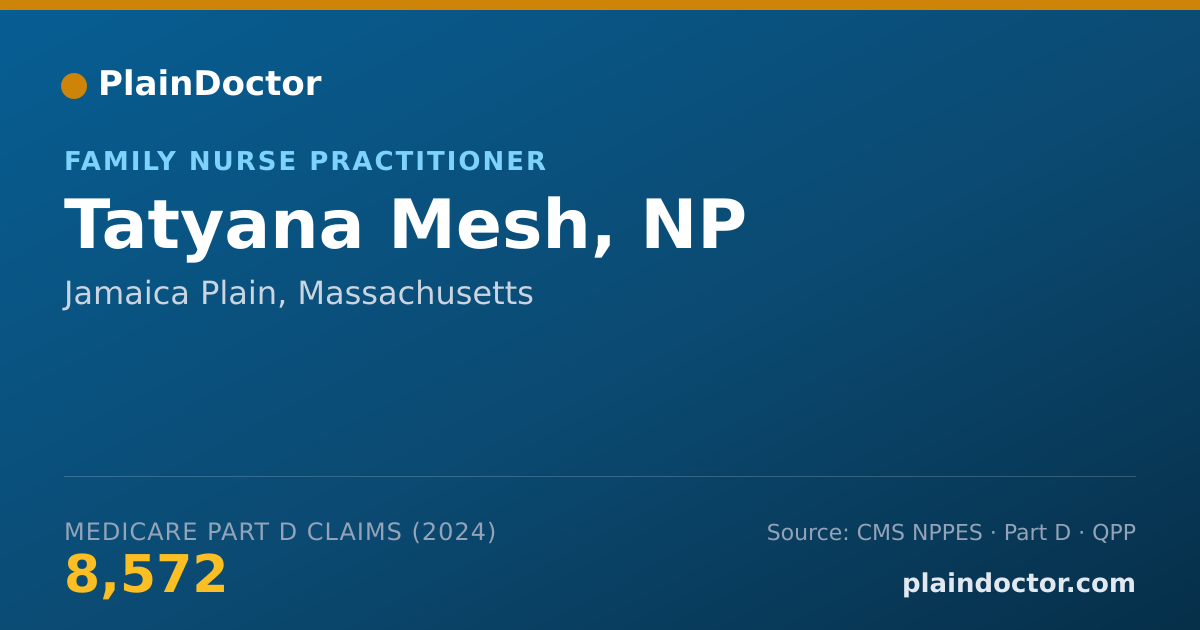 Shareable card for Tatyana Mesh, NP - Family Nurse Practitioner, Jamaica Plain, MA