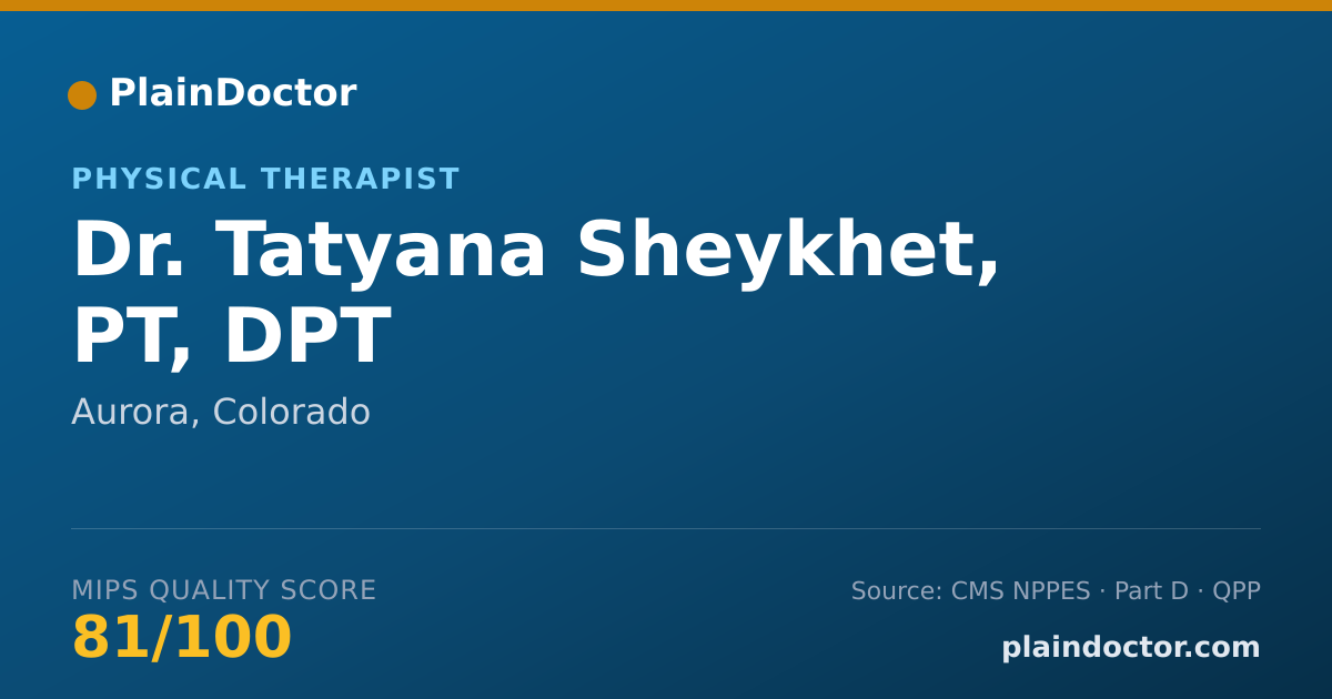 Shareable card for Tatyana Sheykhet, PT, DPT - Physical Therapist, Aurora, CO