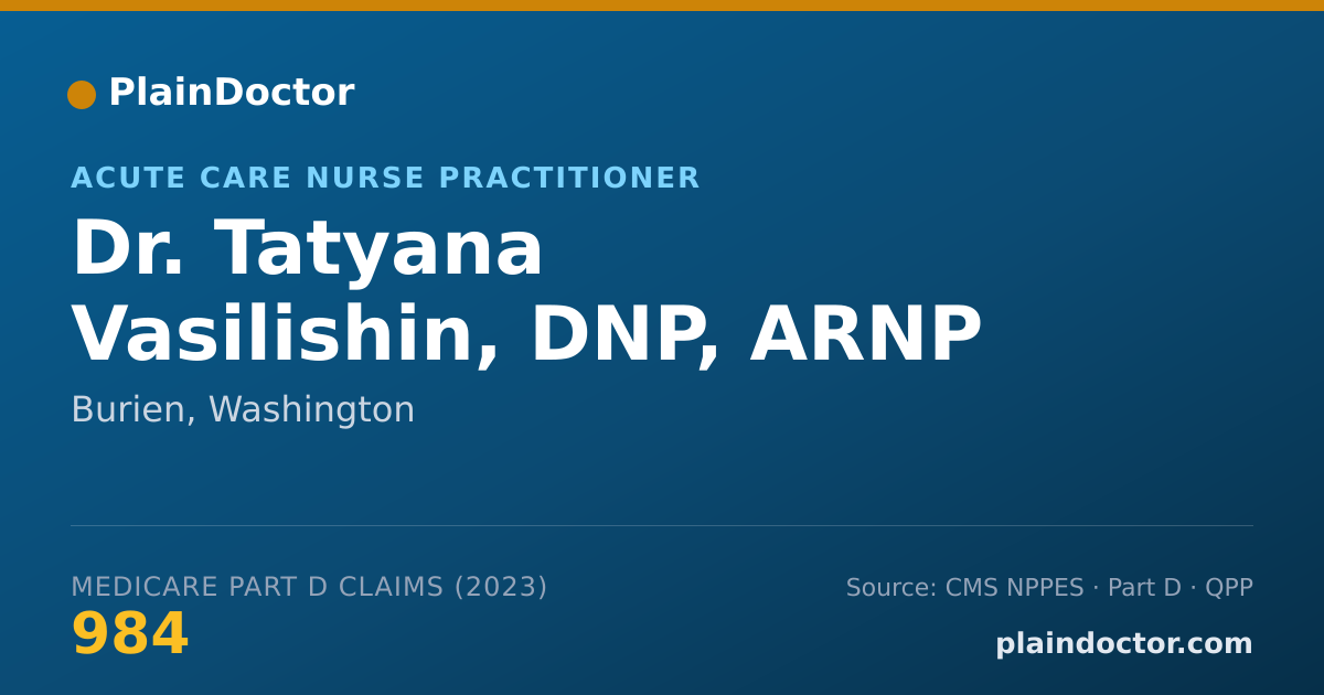 Shareable card for Tatyana Vasilishin, DNP, ARNP - Acute Care Nurse Practitioner, Burien, WA