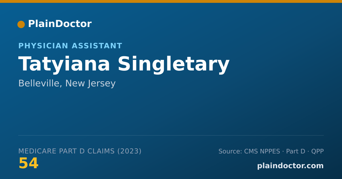 Shareable card for Tatyiana Singletary - Physician Assistant, Belleville, NJ