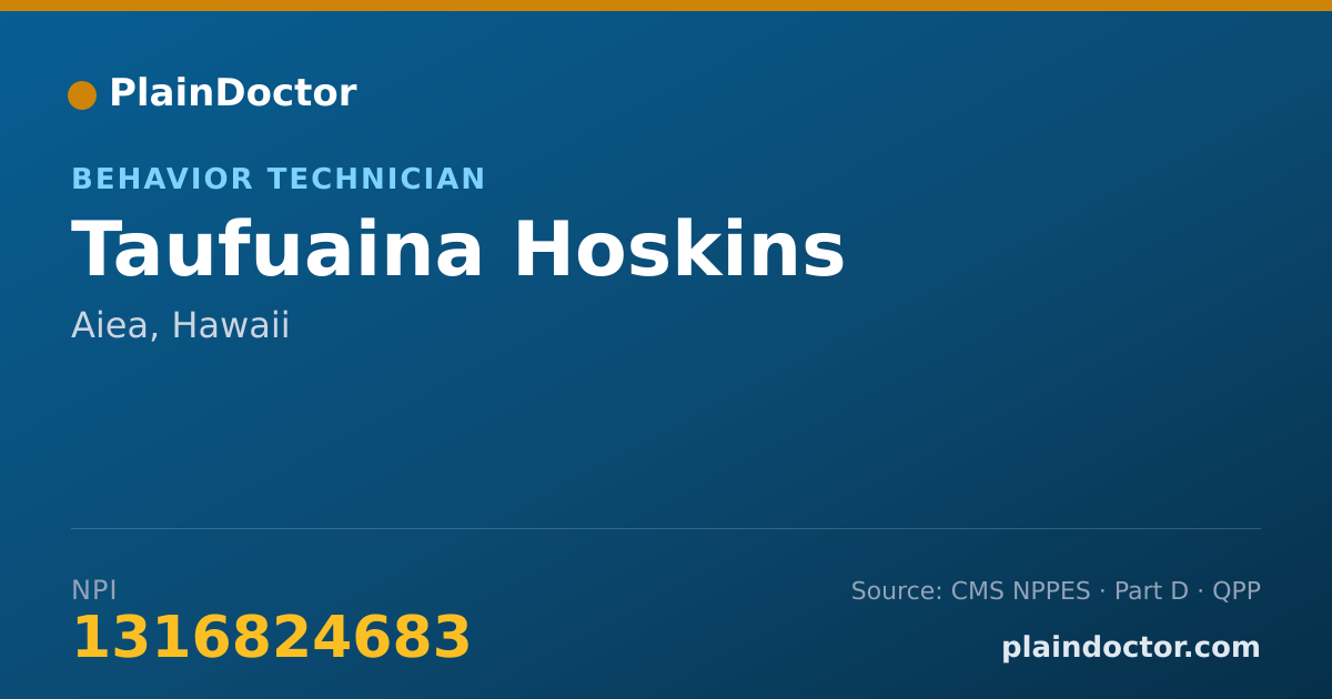 Shareable card for Taufuaina Hoskins - Behavior Technician, Aiea, HI