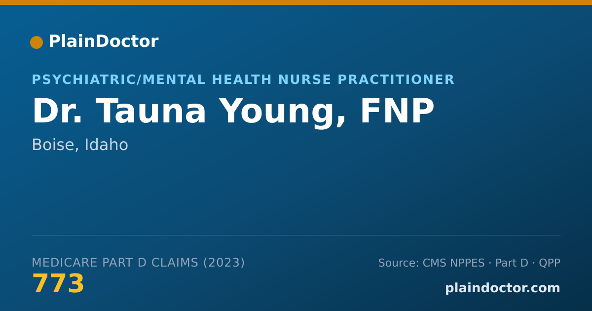 Shareable card for Tauna Young, FNP - Psychiatric/Mental Health Nurse Practitioner, Boise, ID
