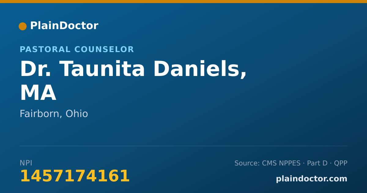 Shareable card for Taunita Daniels, MA - Pastoral Counselor, Fairborn, OH