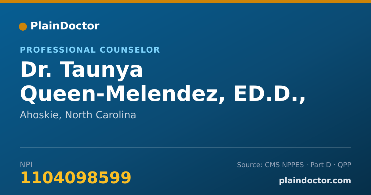 Shareable card for Taunya Queen-Melendez, ED.D., L.P.C. - Professional Counselor, Ahoskie, NC