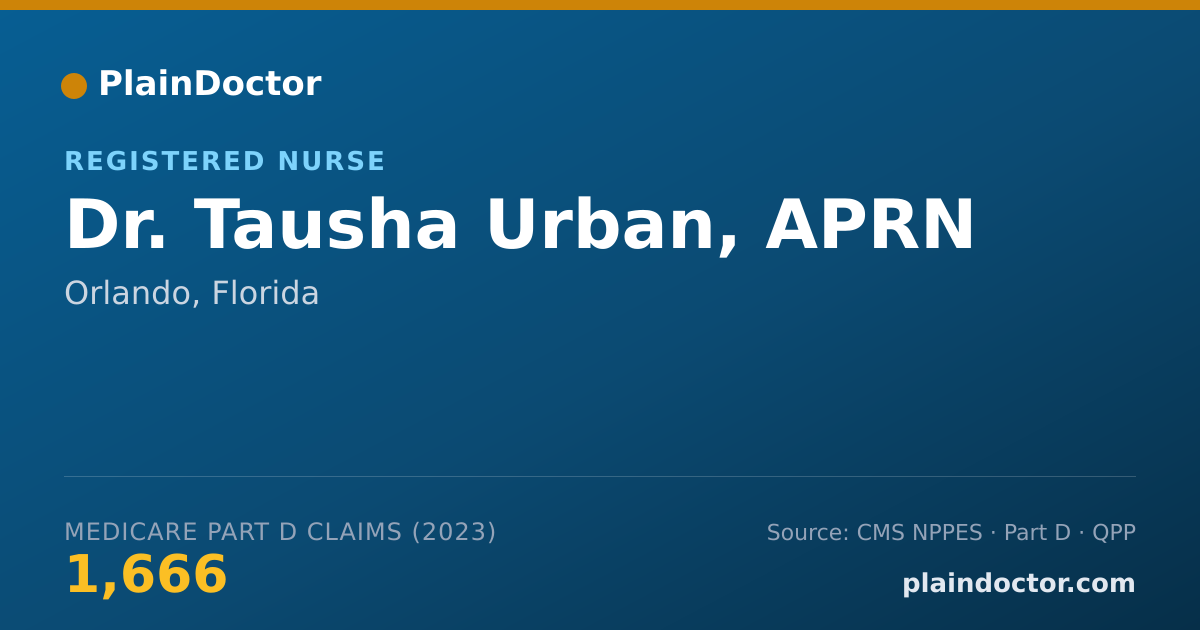 Shareable card for Tausha Urban, APRN - Registered Nurse, Orlando, FL