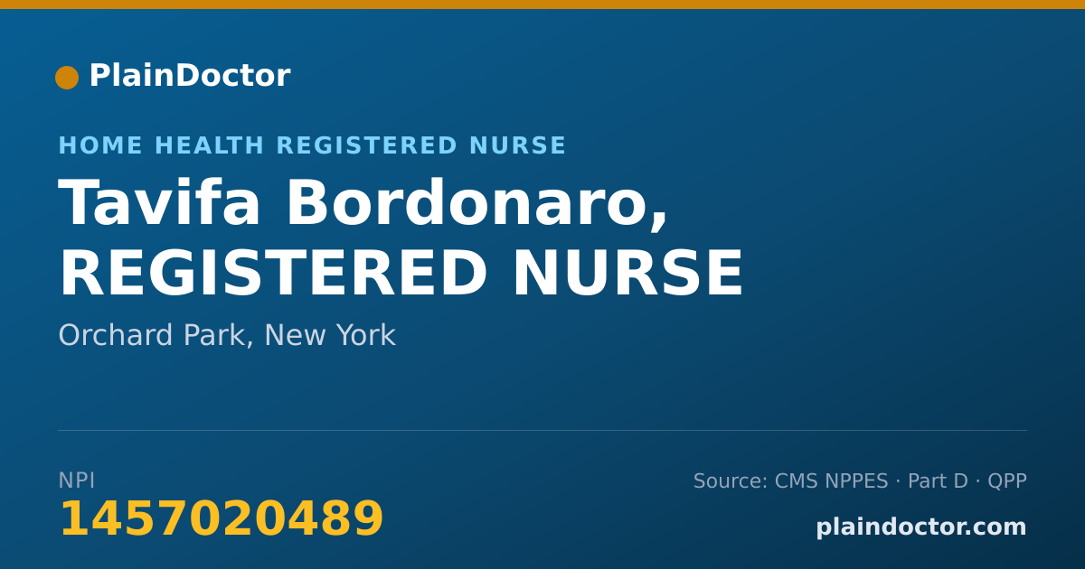 Shareable card for Tavifa Bordonaro, REGISTERED NURSE - Home Health Registered Nurse, Orchard Park, NY