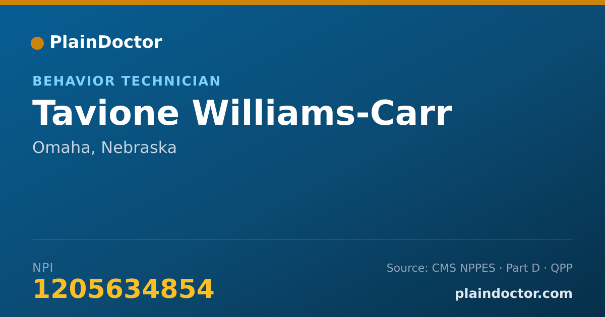 Shareable card for Tavione Williams-Carr - Behavior Technician, Omaha, NE