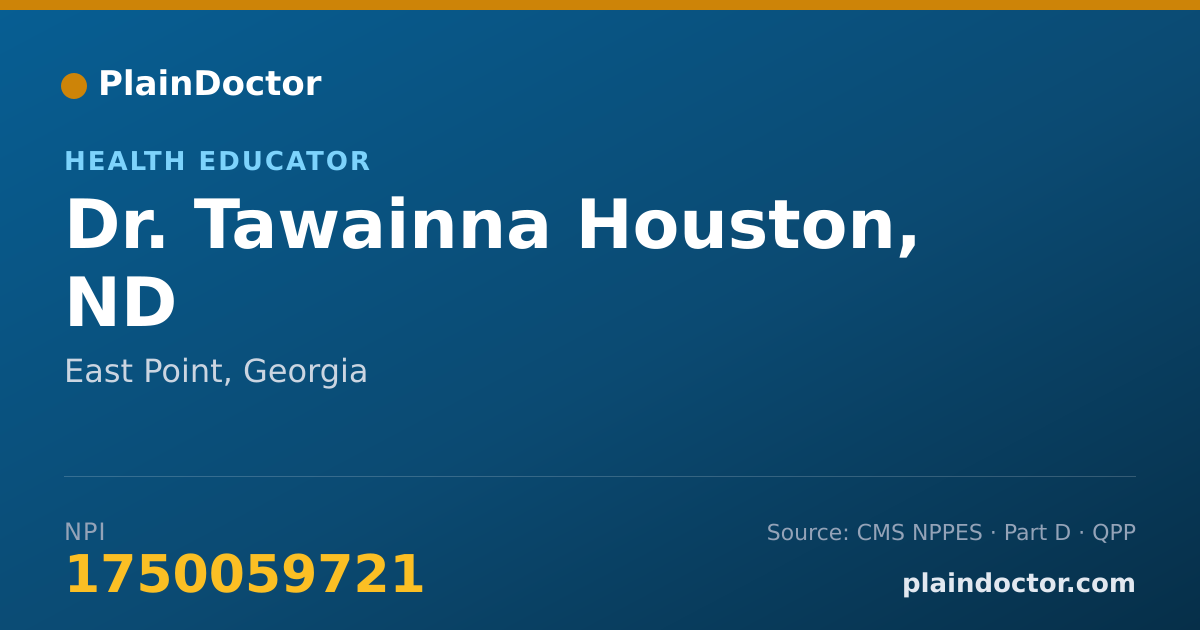 Shareable card for Tawainna Houston, ND - Health Educator, East Point, GA