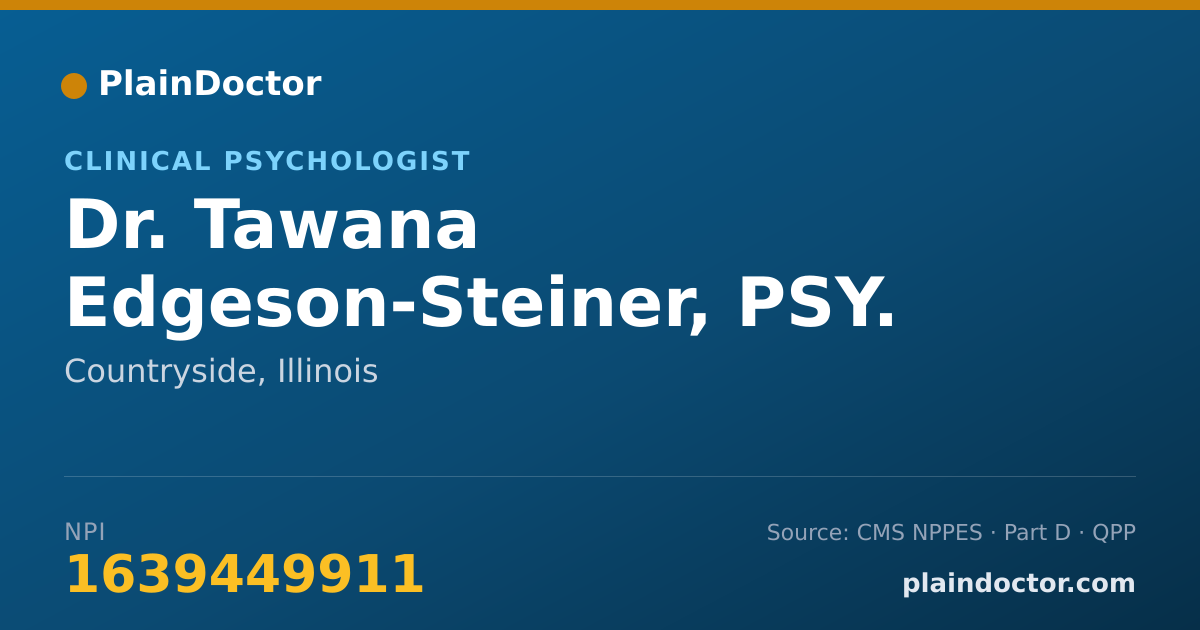 Shareable card for Tawana Edgeson-Steiner, PSY. D. - Clinical Psychologist, Countryside, IL