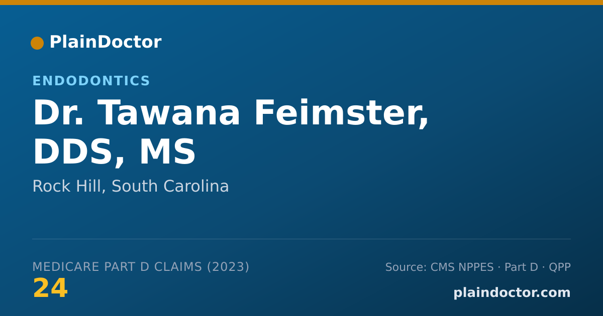 Shareable card for Tawana Feimster, DDS, MS - Endodontics, Rock Hill, SC