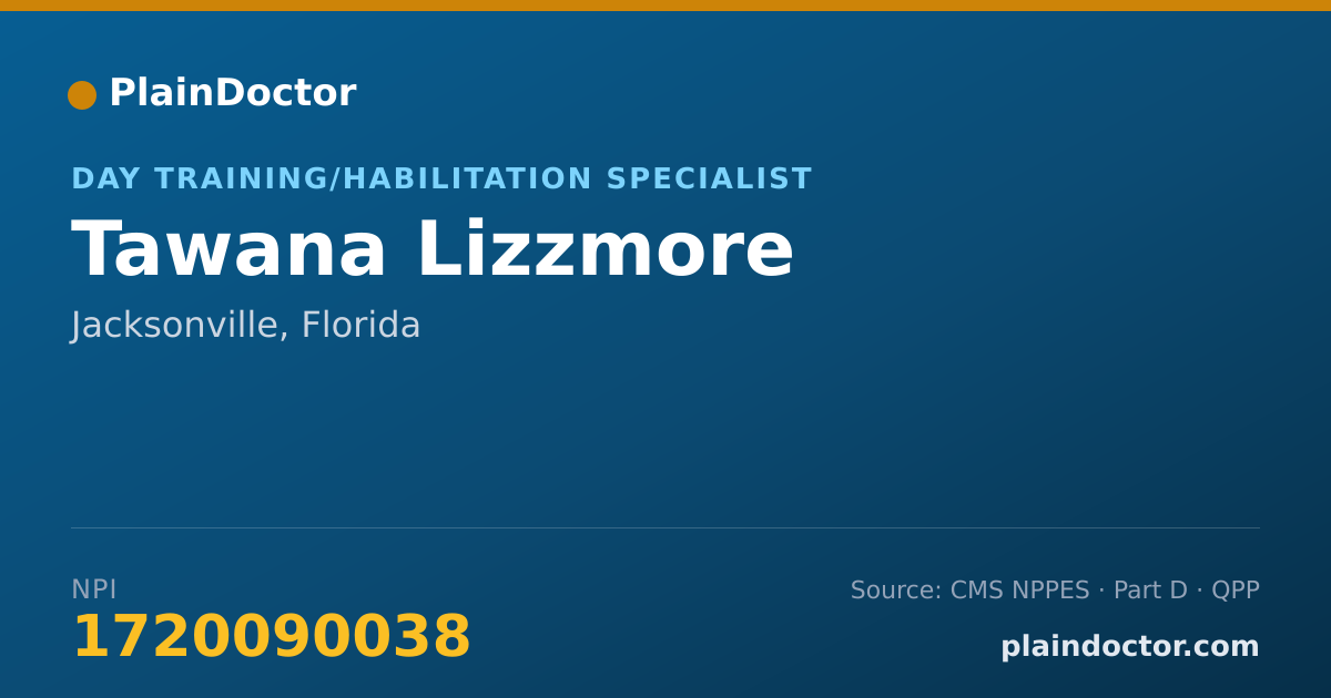 Shareable card for Tawana Lizzmore - Day Training/Habilitation Specialist, Jacksonville, FL