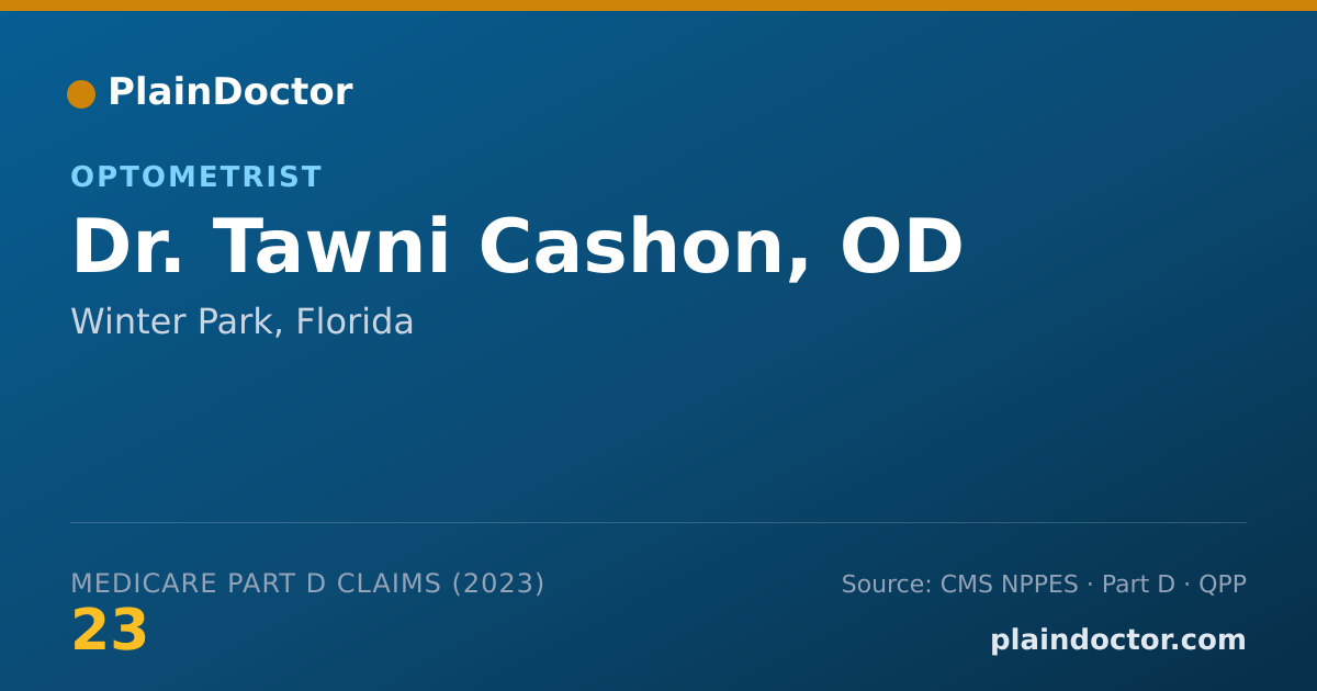 Shareable card for Tawni Cashon, OD - Optometrist, Winter Park, FL