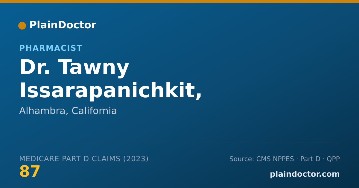 Shareable card for Tawny Issarapanichkit, PHARM.D. - Pharmacist, Alhambra, CA