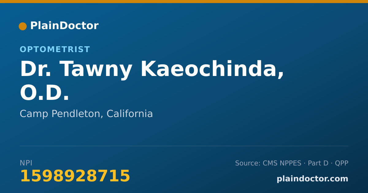 Shareable card for Tawny Kaeochinda, O.D. - Optometrist, Camp Pendleton, CA