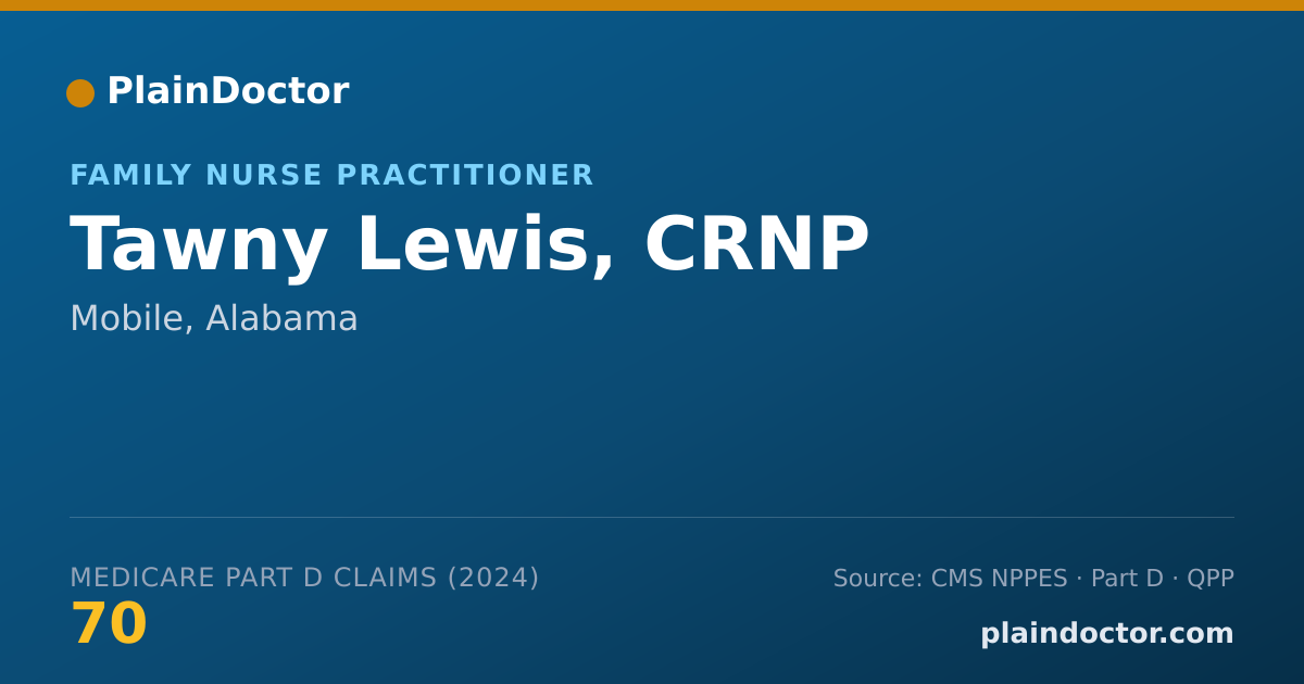 Shareable card for Tawny Lewis, CRNP - Family Nurse Practitioner, Mobile, AL