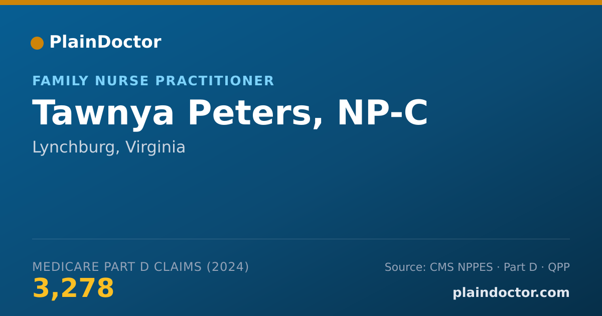 Shareable card for Tawnya Peters, NP-C - Family Nurse Practitioner, Lynchburg, VA