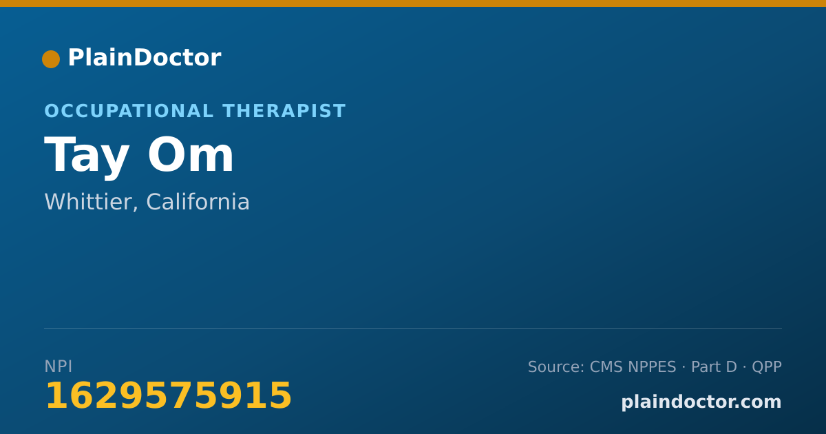 Shareable card for Tay Om - Occupational Therapist, Whittier, CA