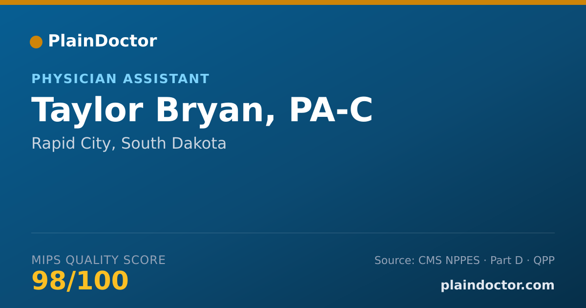 Shareable card for Taylor Bryan, PA-C - Physician Assistant, Rapid City, SD