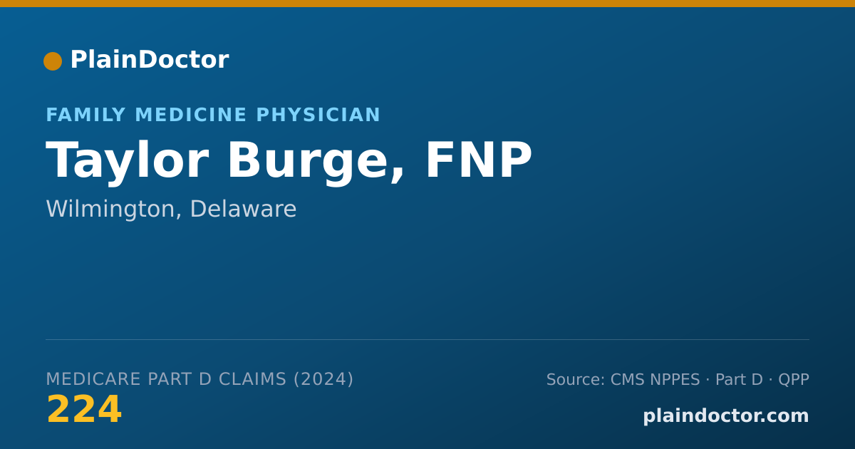 Shareable card for Taylor Burge, FNP - Family Medicine Physician, Wilmington, DE