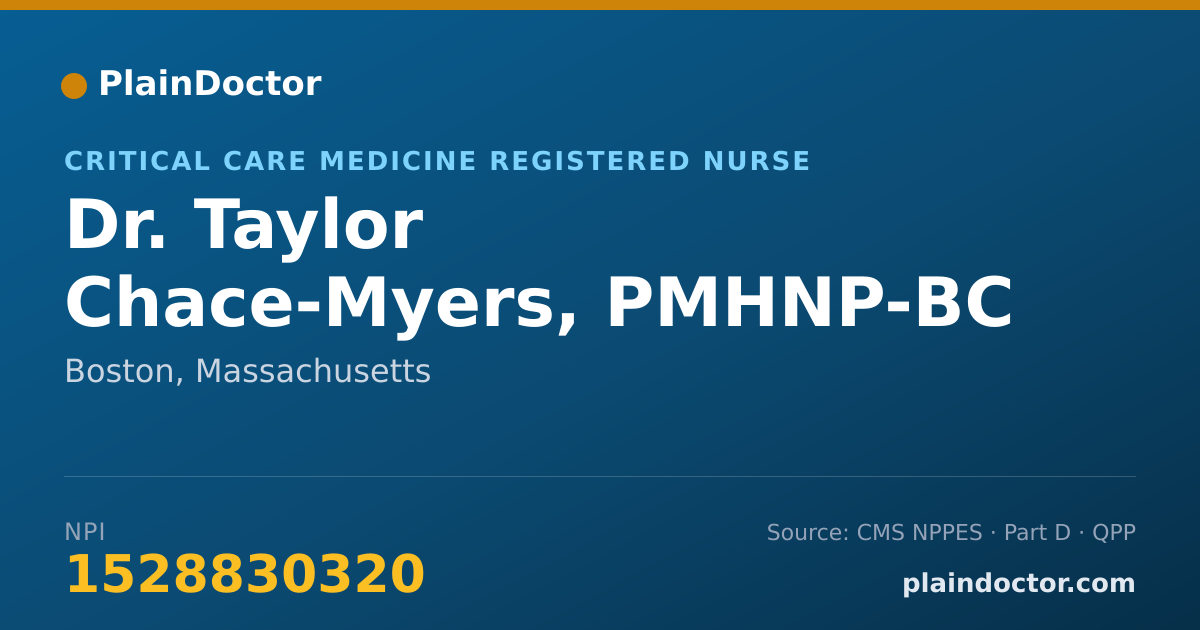 Shareable card for Taylor Chace-Myers, PMHNP-BC - Critical Care Medicine Registered Nurse, Boston, MA