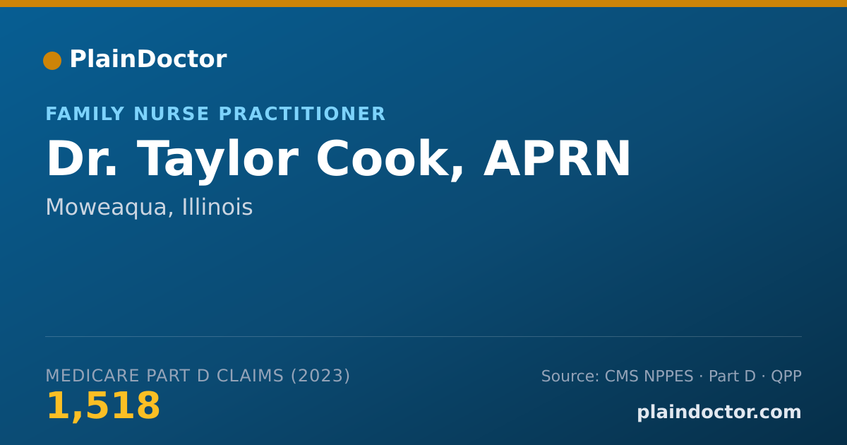 Shareable card for Taylor Cook, APRN - Family Nurse Practitioner, Moweaqua, IL