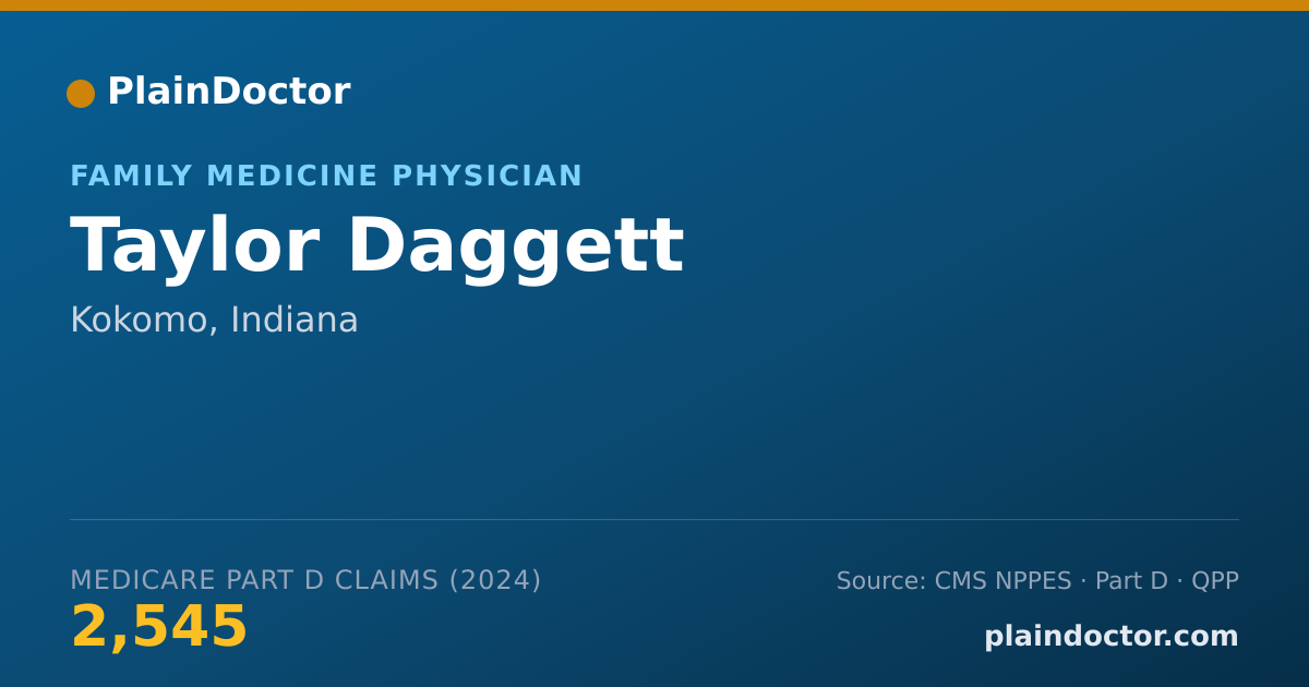 Shareable card for Taylor Daggett - Family Medicine Physician, Kokomo, IN