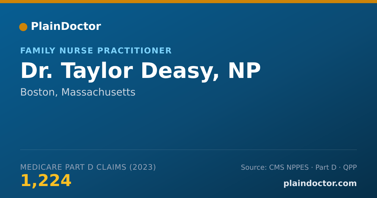 Shareable card for Taylor Deasy, NP - Family Nurse Practitioner, Boston, MA