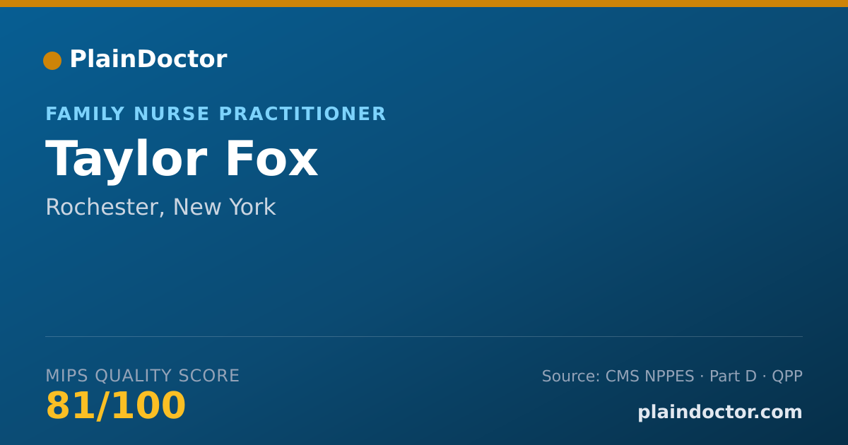 Shareable card for Taylor Fox - Family Nurse Practitioner, Rochester, NY