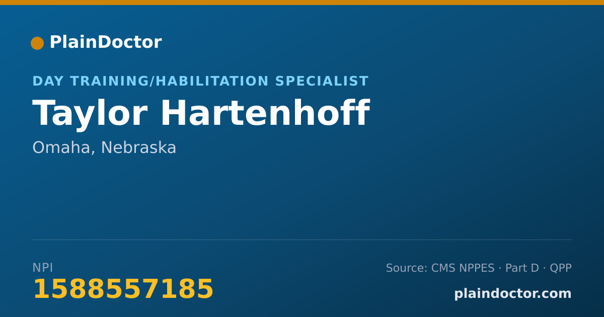 Shareable card for Taylor Hartenhoff - Day Training/Habilitation Specialist, Omaha, NE