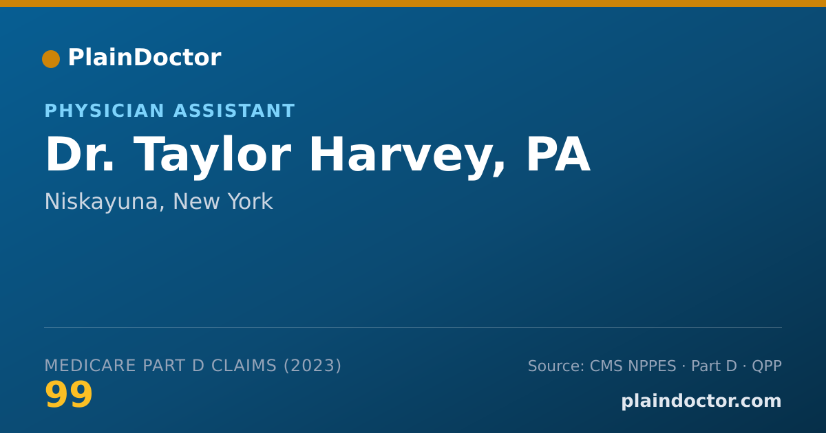 Shareable card for Taylor Harvey, PA - Physician Assistant, Niskayuna, NY