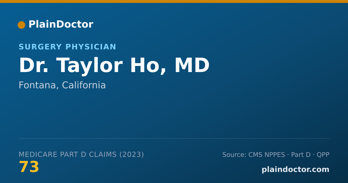 Shareable card for Taylor Ho, MD - Surgery Physician, Fontana, CA