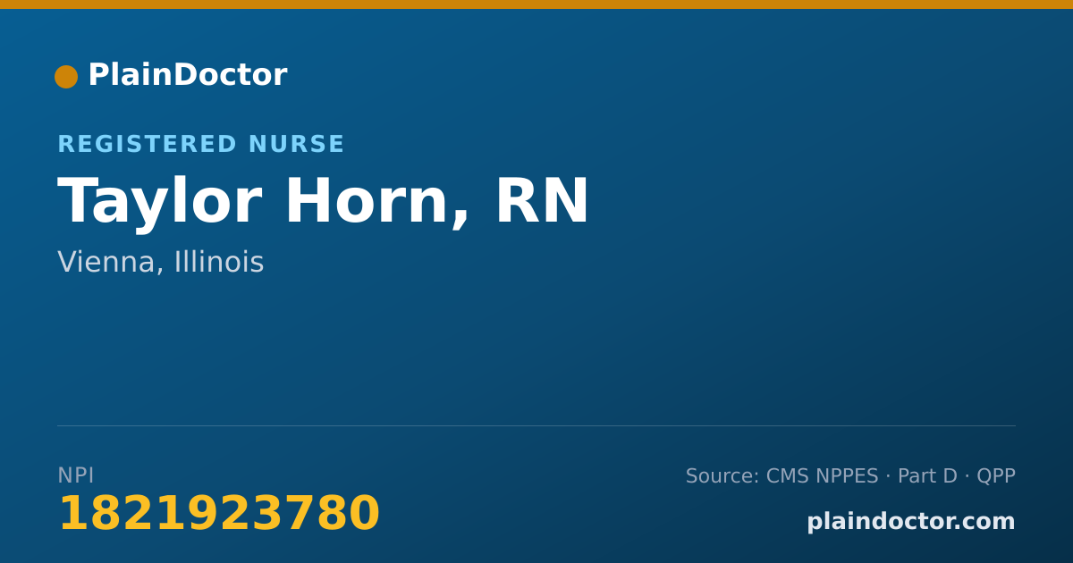 Shareable card for Taylor Horn, RN - Registered Nurse, Vienna, IL