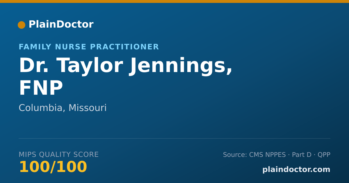 Shareable card for Taylor Jennings, FNP - Family Nurse Practitioner, Columbia, MO