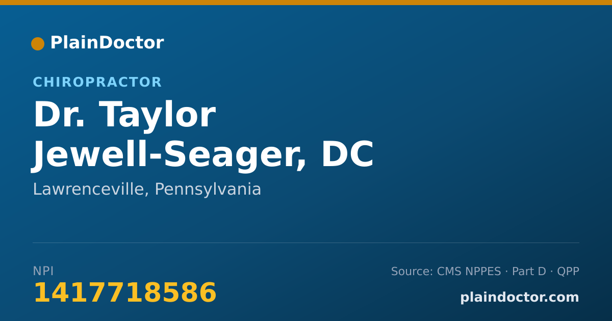Shareable card for Taylor Jewell-Seager, DC - Chiropractor, Lawrenceville, PA