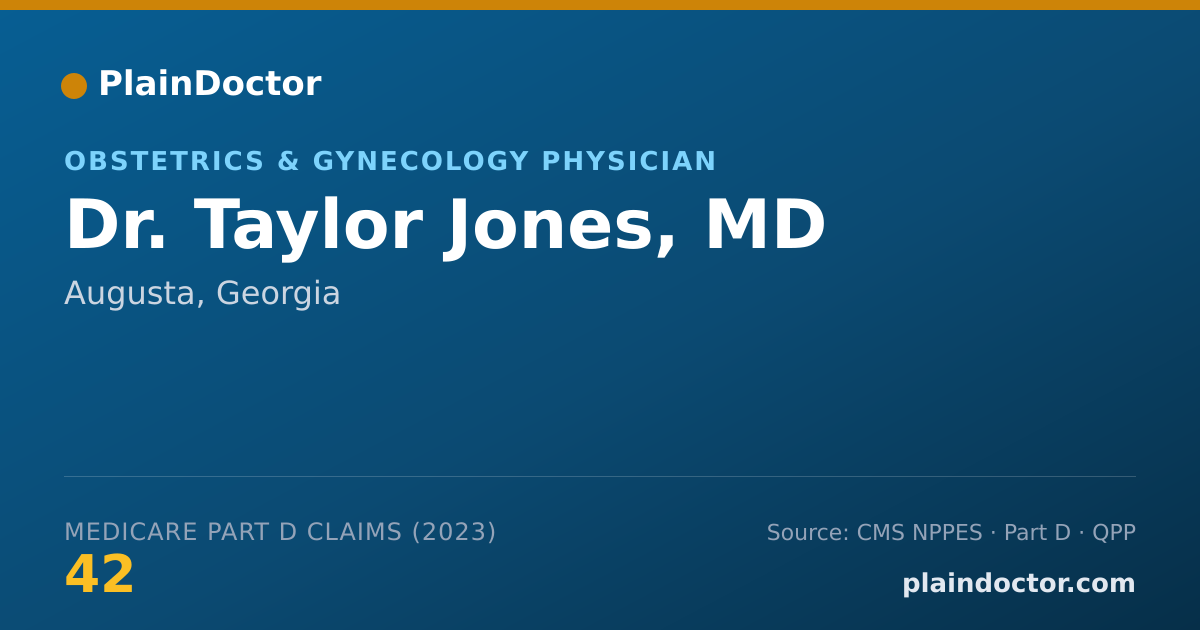 Shareable card for Taylor Jones, MD - Obstetrics & Gynecology Physician, Augusta, GA