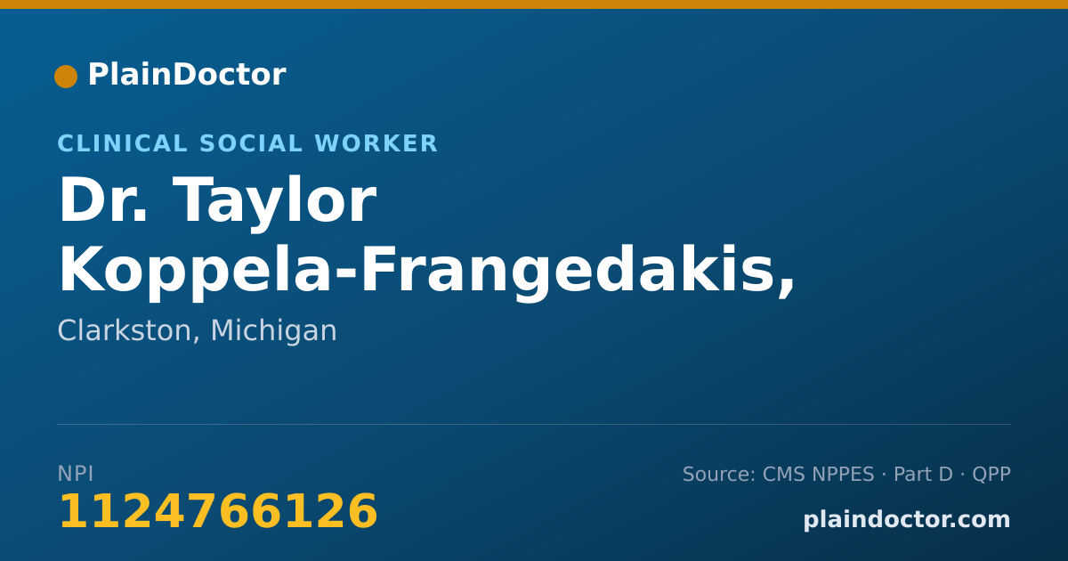 Shareable card for Taylor Koppela-Frangedakis, MSW, LMSW - Clinical Social Worker, Clarkston, MI