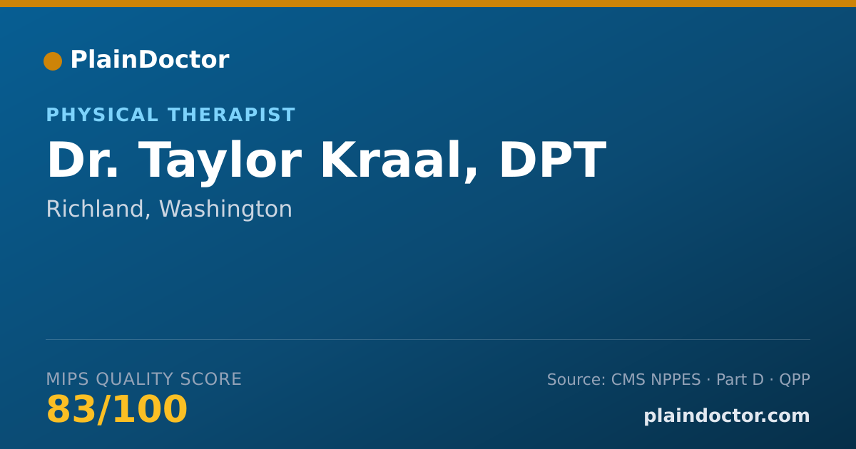 Shareable card for Taylor Kraal, DPT - Physical Therapist, Richland, WA