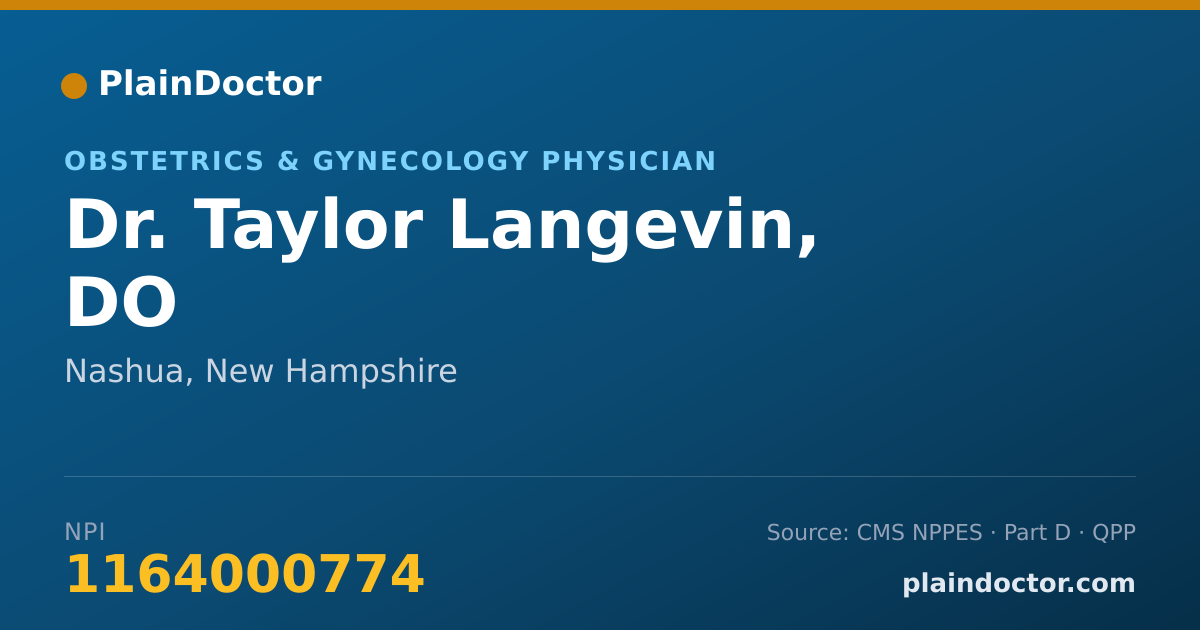 Shareable card for Taylor Langevin, DO - Obstetrics & Gynecology Physician, Nashua, NH