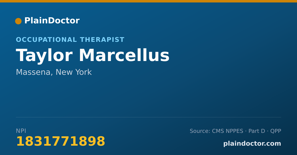 Shareable card for Taylor Marcellus - Occupational Therapist, Massena, NY