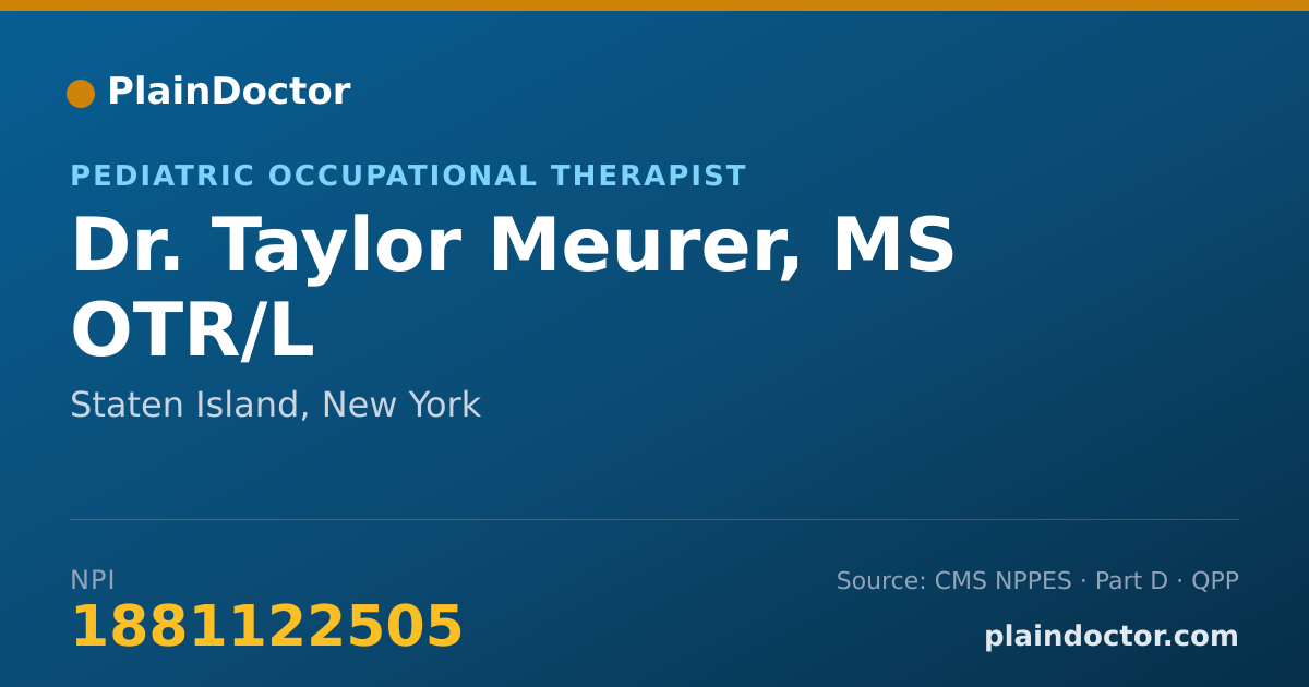 Shareable card for Taylor Meurer, MS OTR/L - Pediatric Occupational Therapist, Staten Island, NY