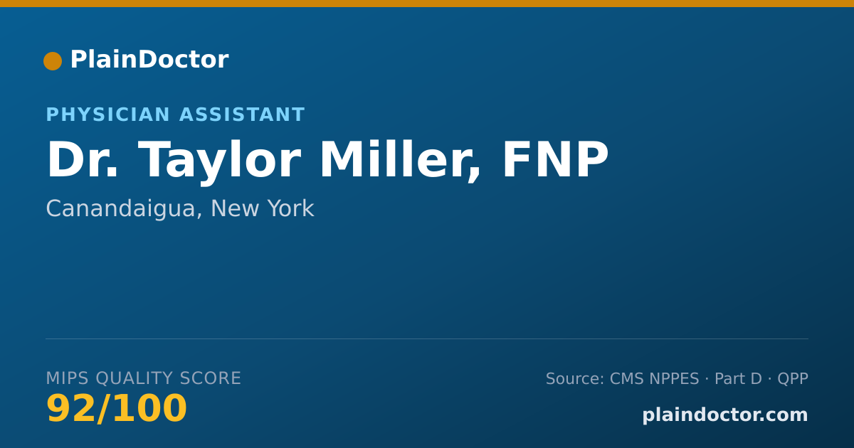 Shareable card for Taylor Miller, FNP - Physician Assistant, Canandaigua, NY