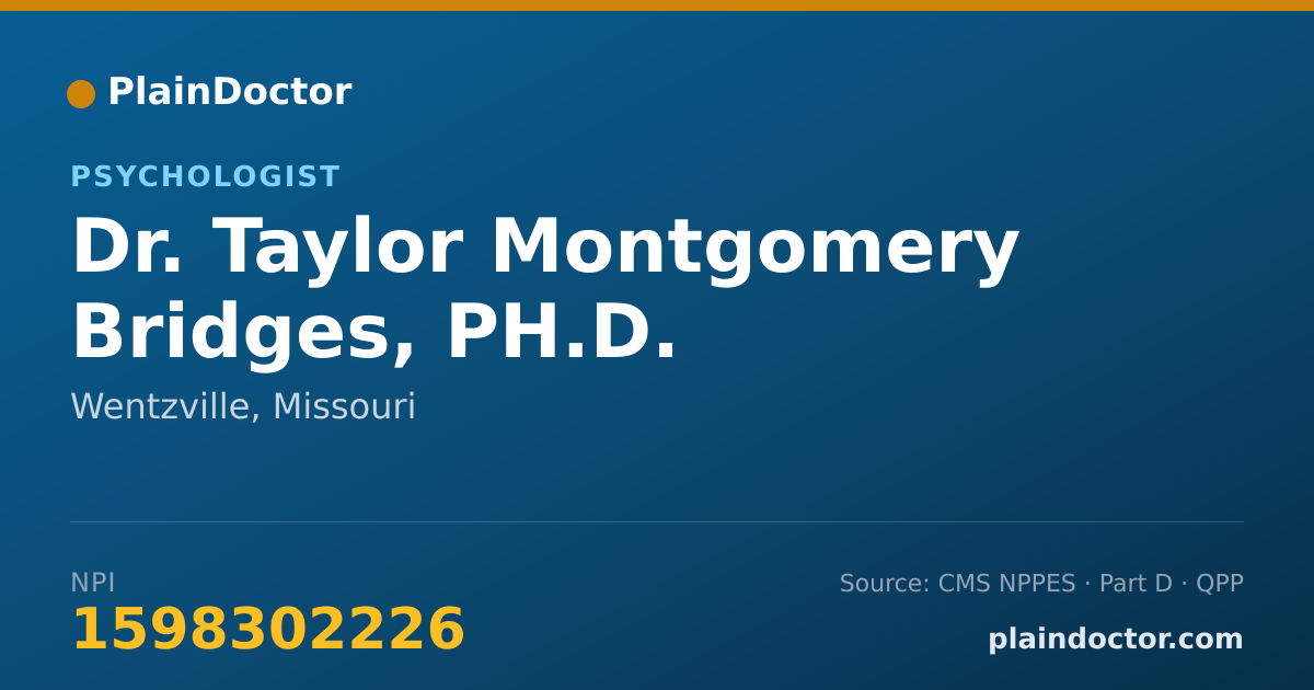 Shareable card for Taylor Montgomery Bridges, PH.D. - Psychologist, Wentzville, MO