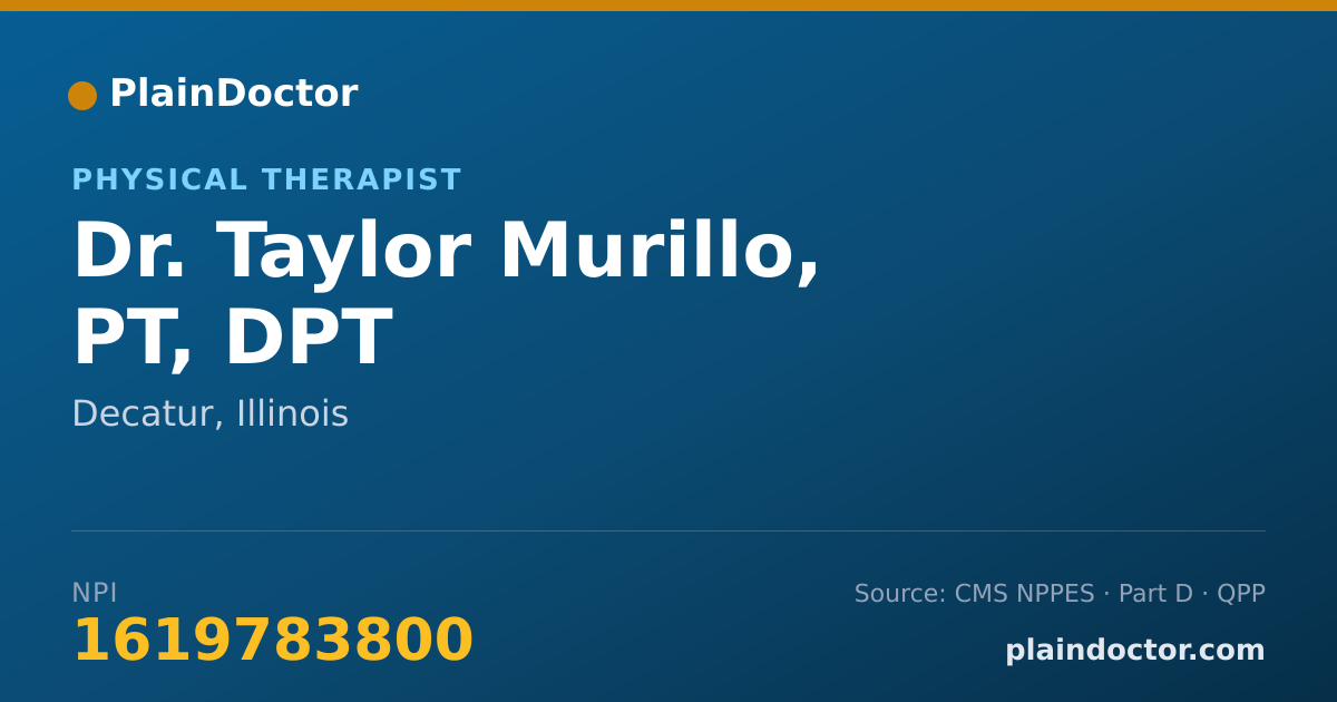 Shareable card for Taylor Murillo, PT, DPT - Physical Therapist, Decatur, IL