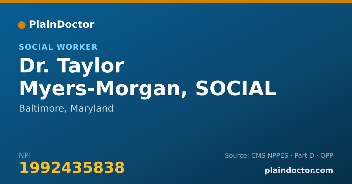 Shareable card for Taylor Myers-Morgan, SOCIAL WORKER - Social Worker, Baltimore, MD